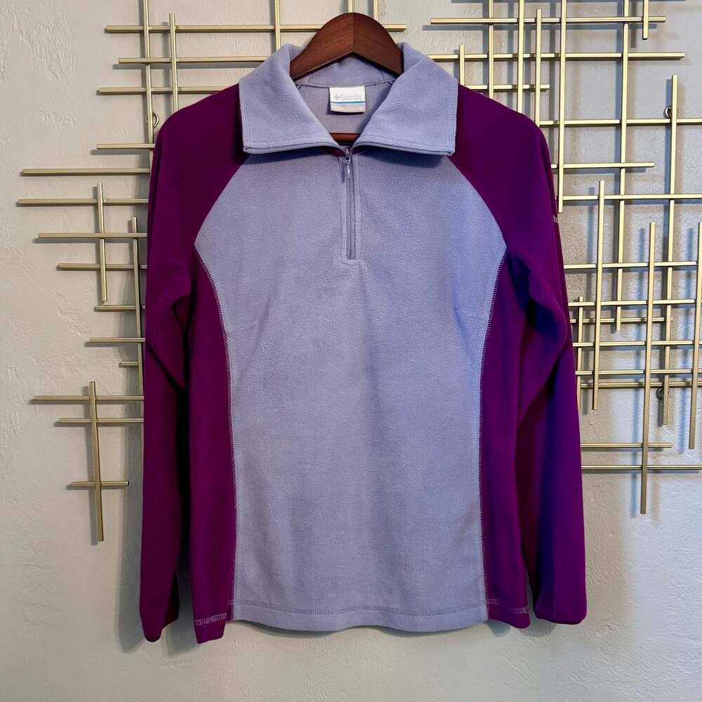 Columbia Purple Lavender Colorblock Quarter Zip Fleece Pullover Women's M